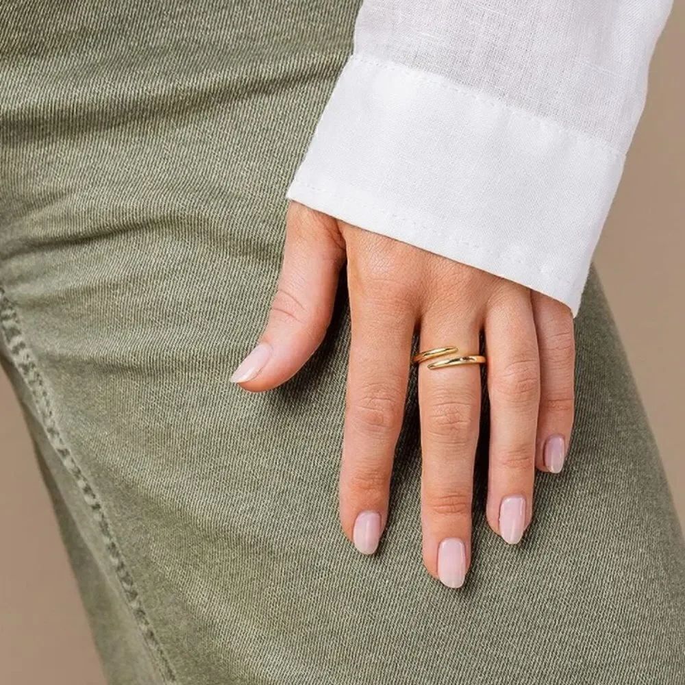 14k gold open twist ring